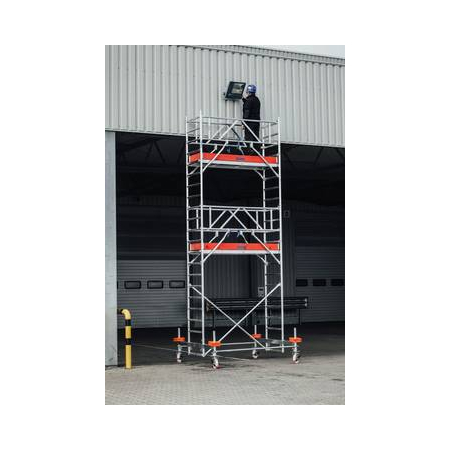 Aluminiowe rusztowanie jezdne Krause STABILO 100 (2,00 × 0,75 m) – wysokość robocza 4,5–12,5 m